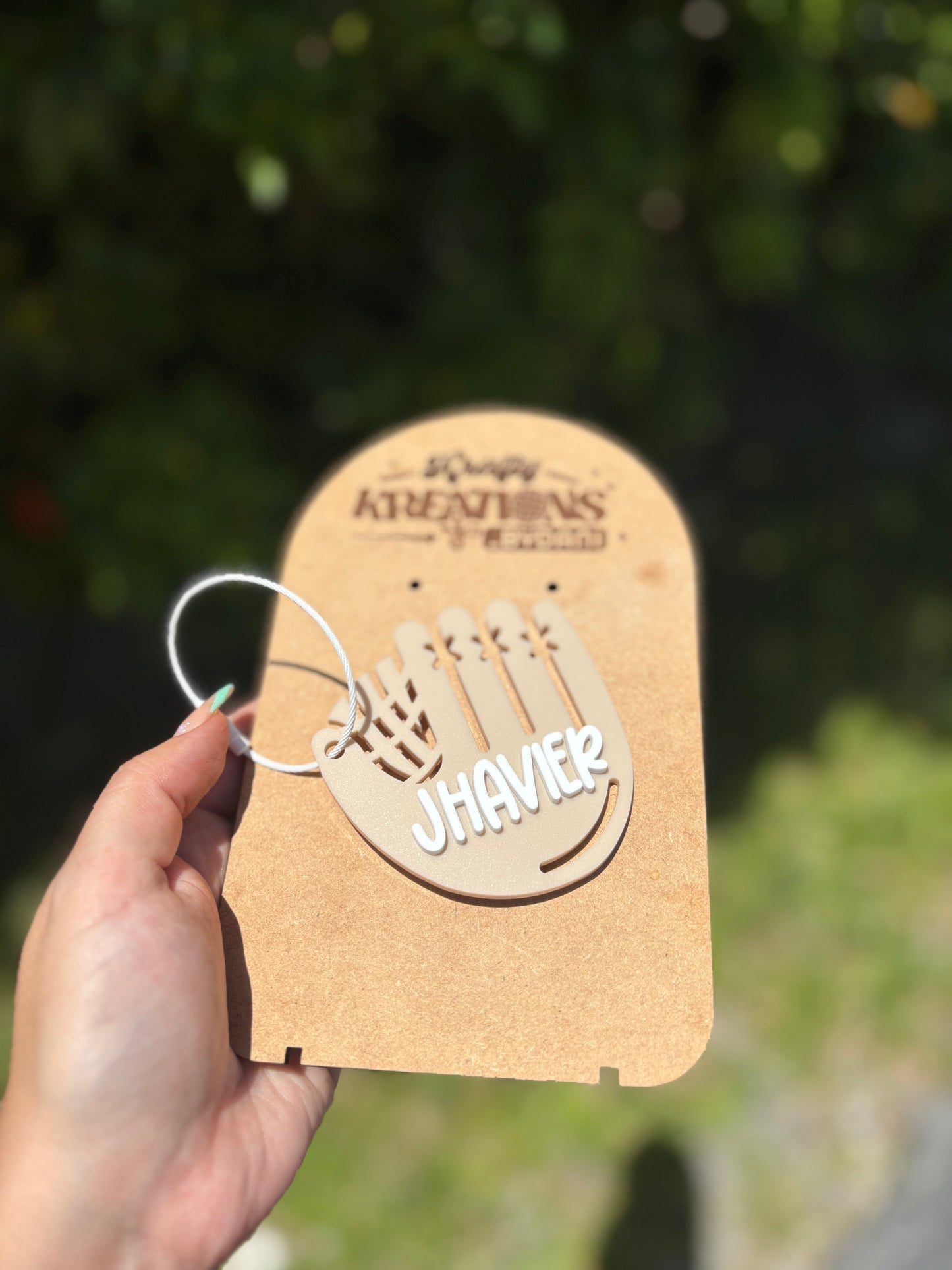 Baseball mitt keychain