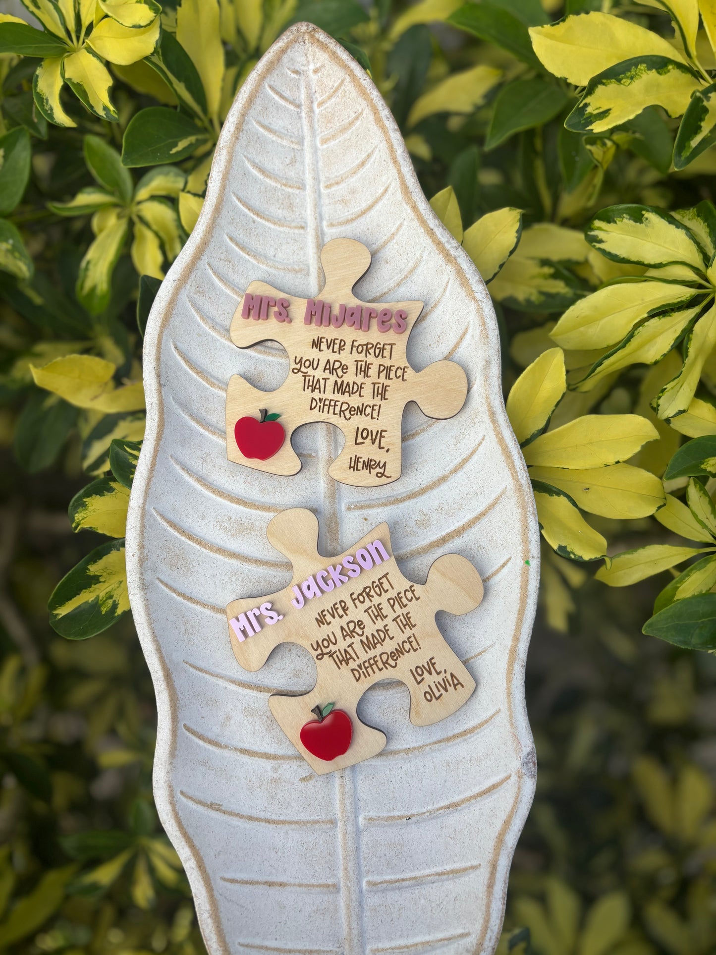 Personalized teacher puzzle piece