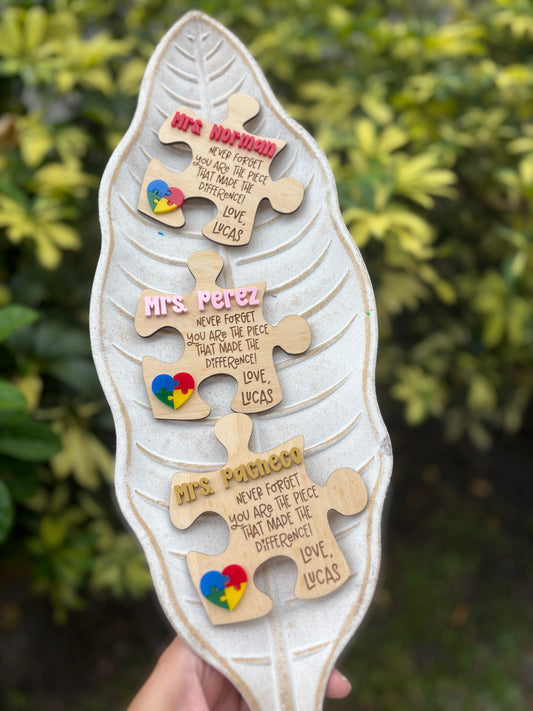Personalized teacher puzzle piece
