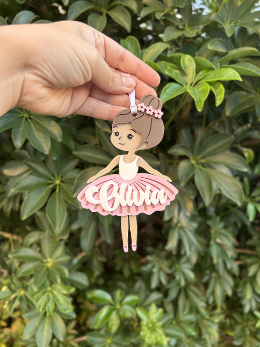 ballerina ornament, personalized dancer ornament, cute dancer ornament