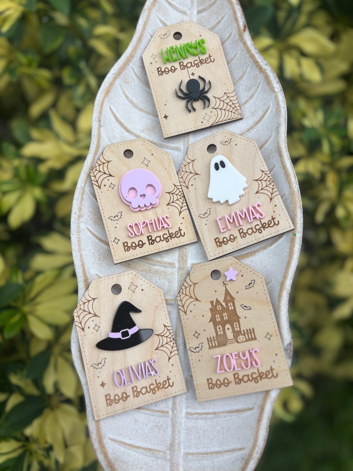 Halloween wood tags