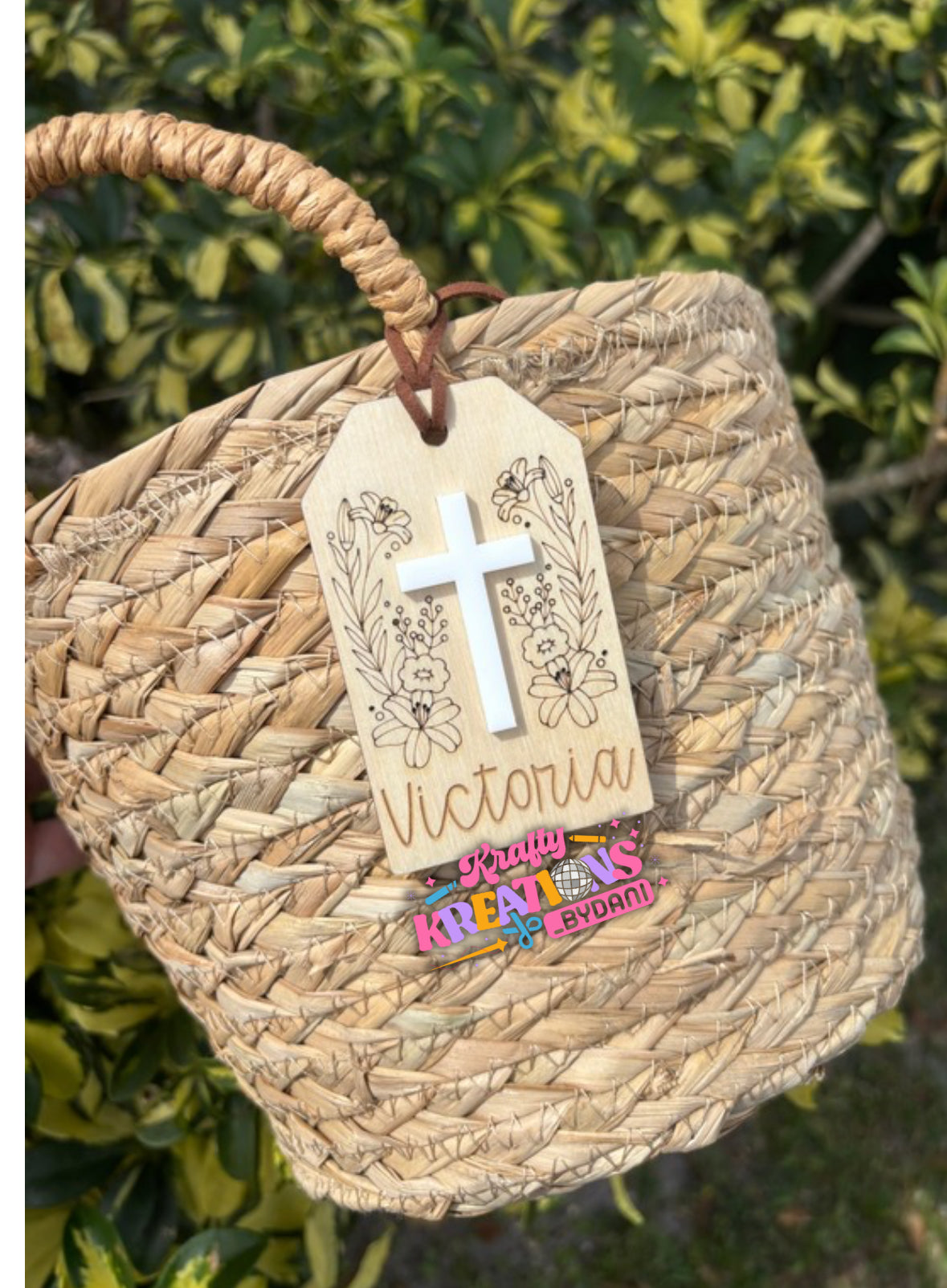 Floral Easter tag
