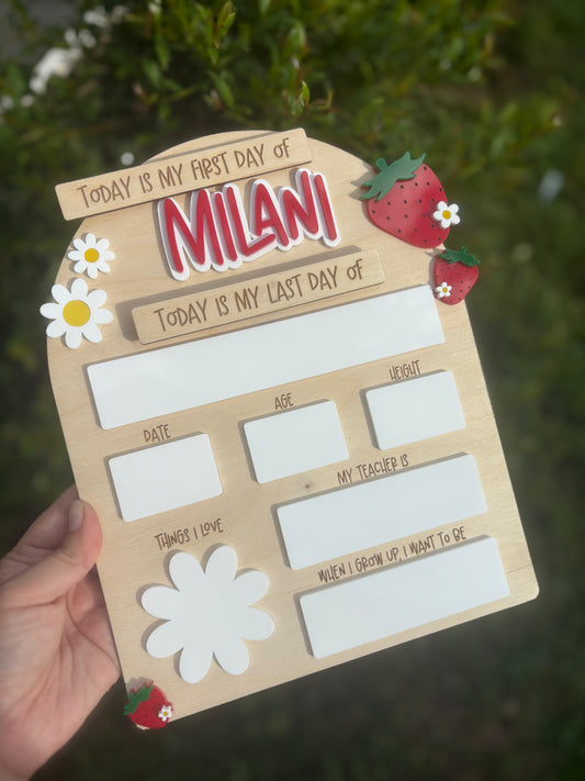 Strawberry Back to School Photo Prop