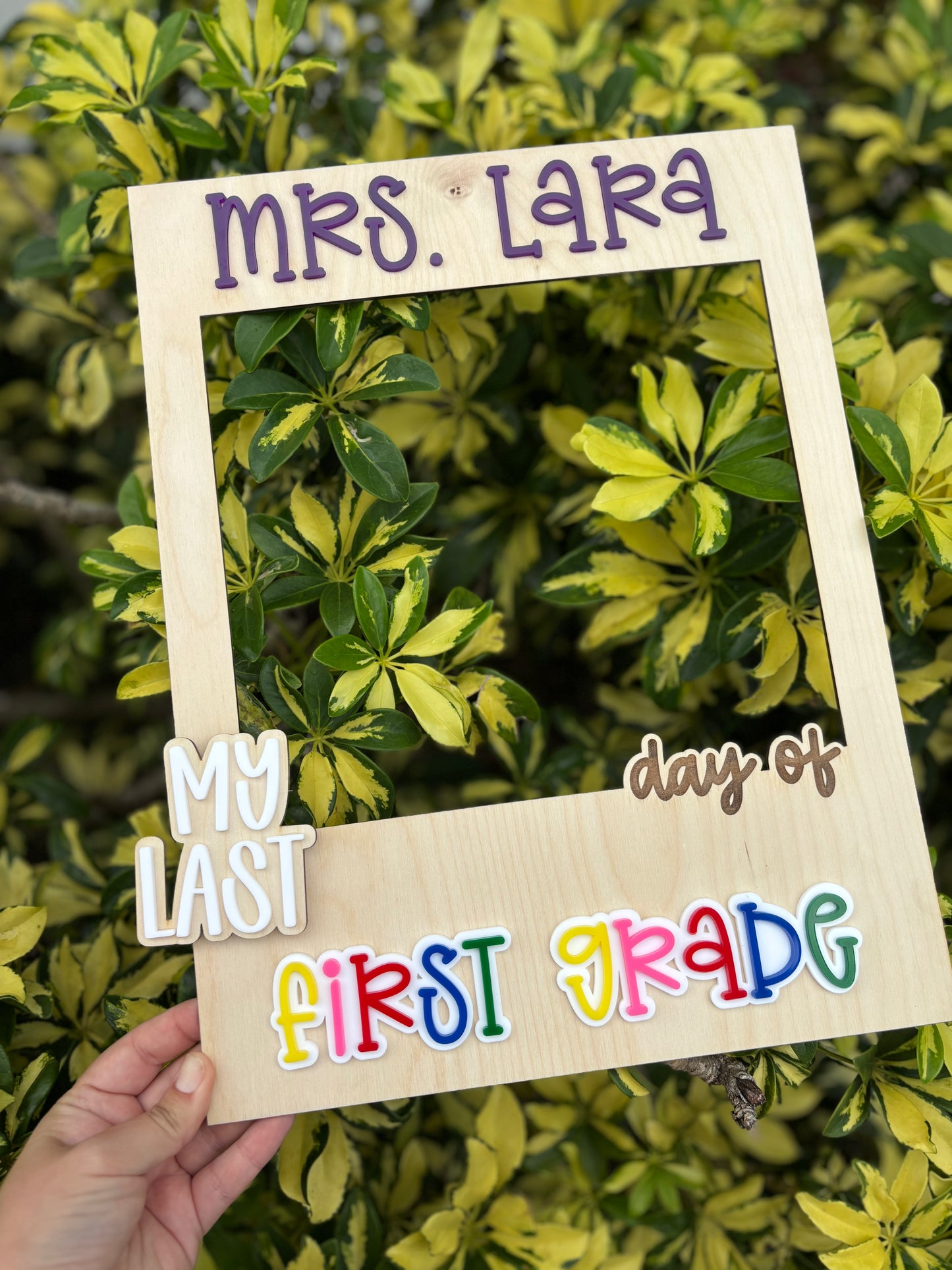 Teacher selfie frame