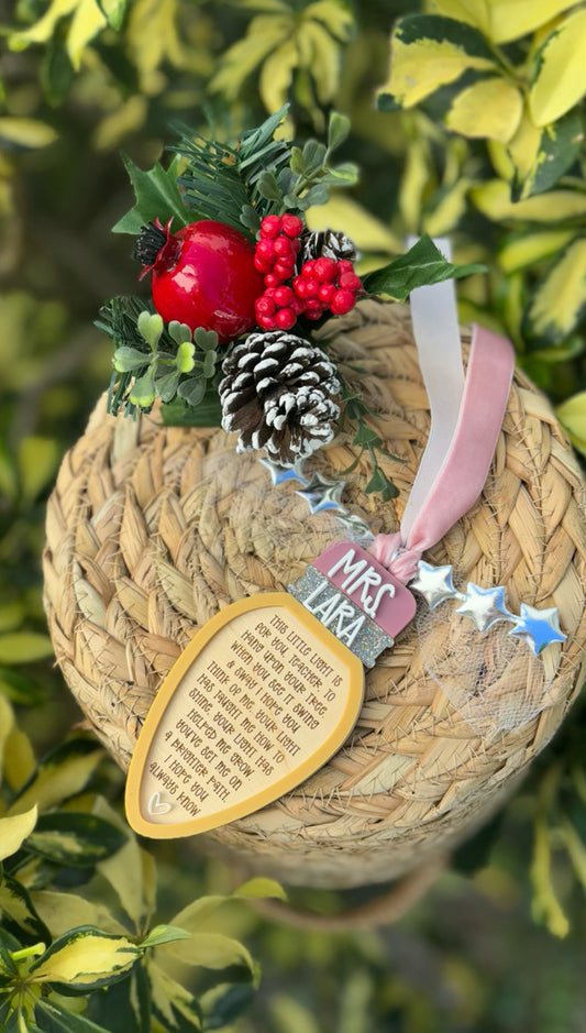 Teacher Pencil bulb ornament