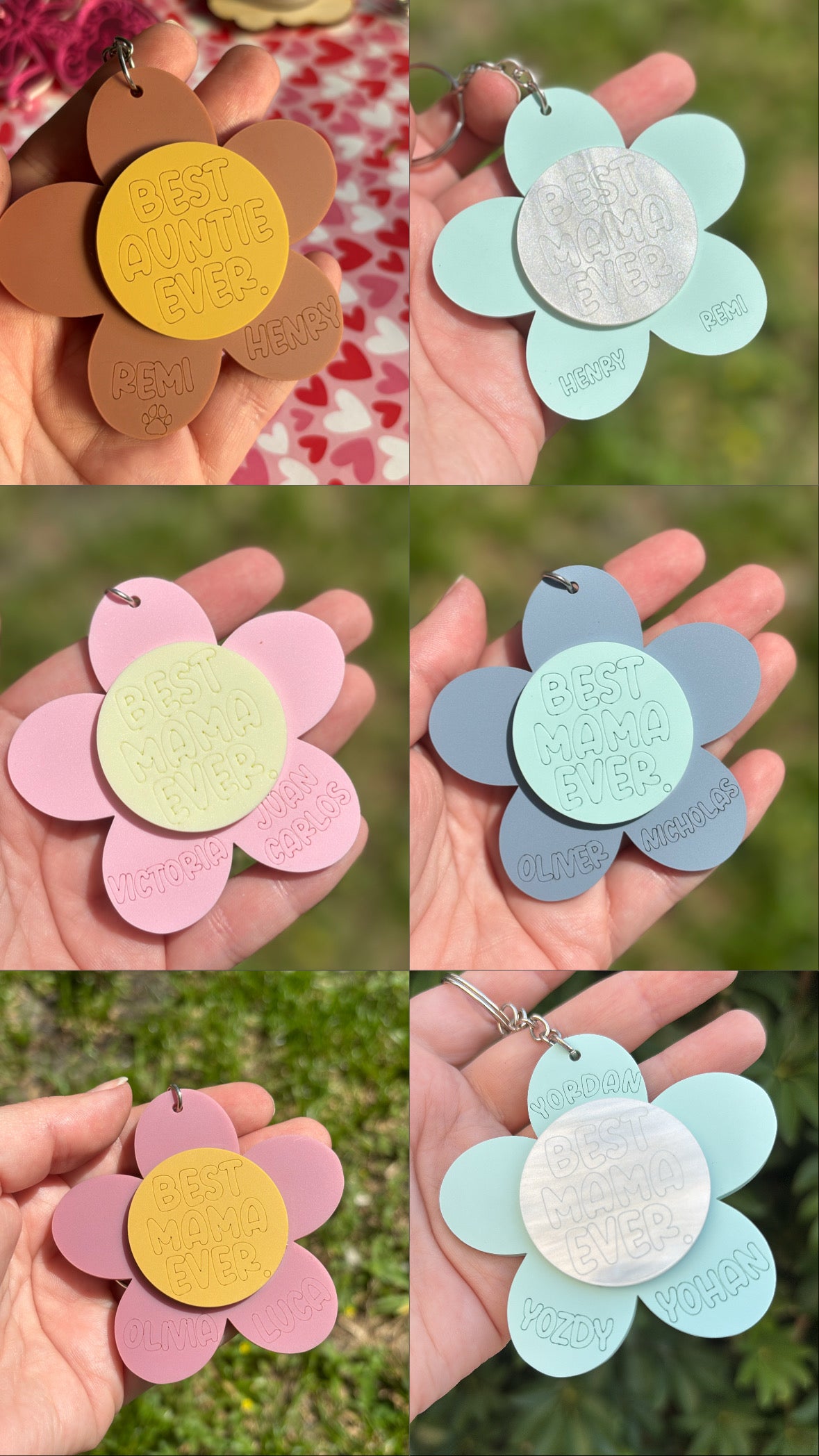 Best Mama ever flower keychain