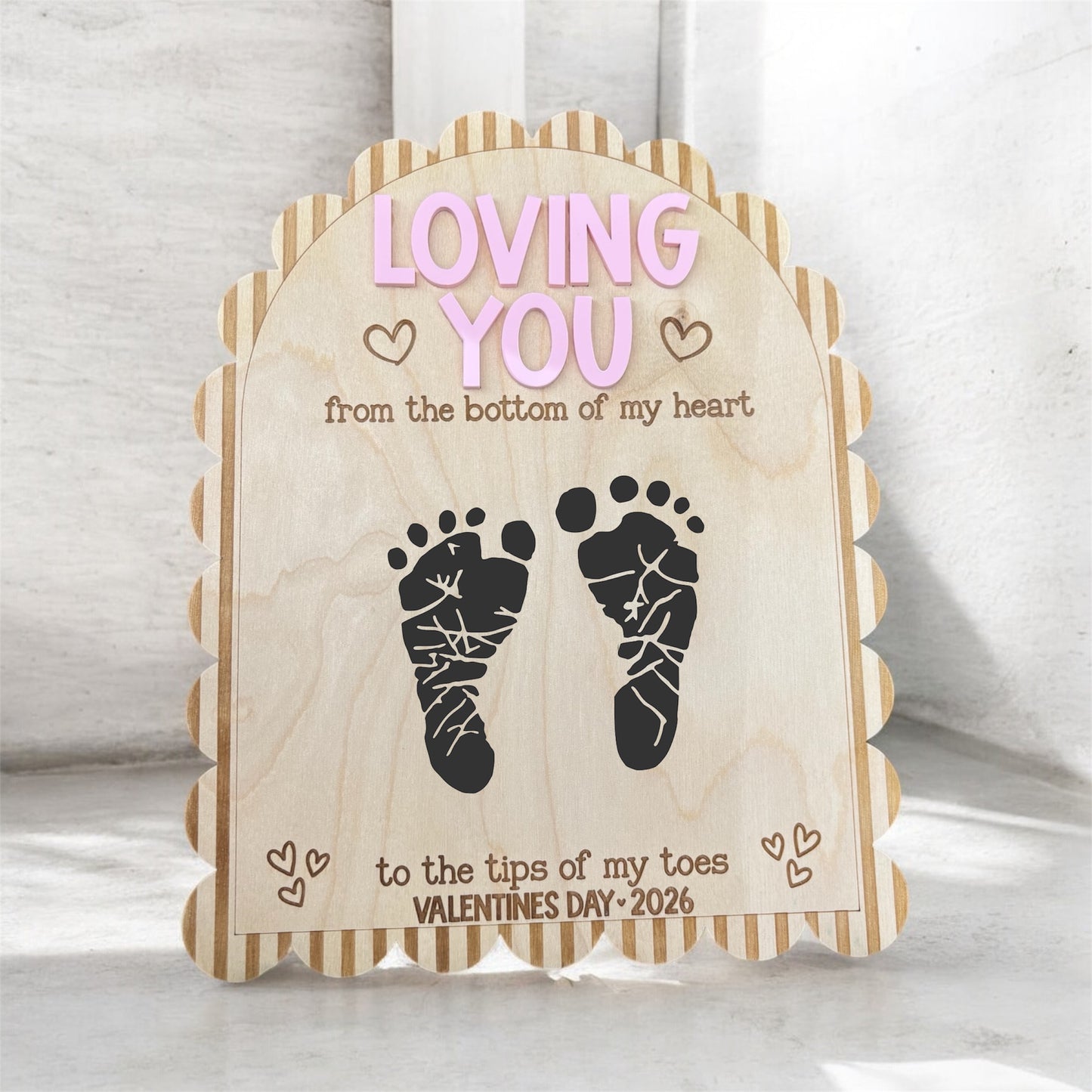 My first valentine baby foot print keepsake