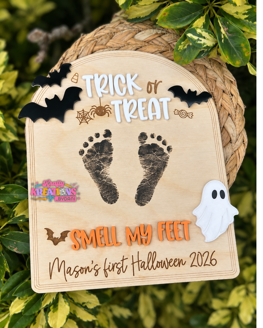 My first Halloween footprint DIY