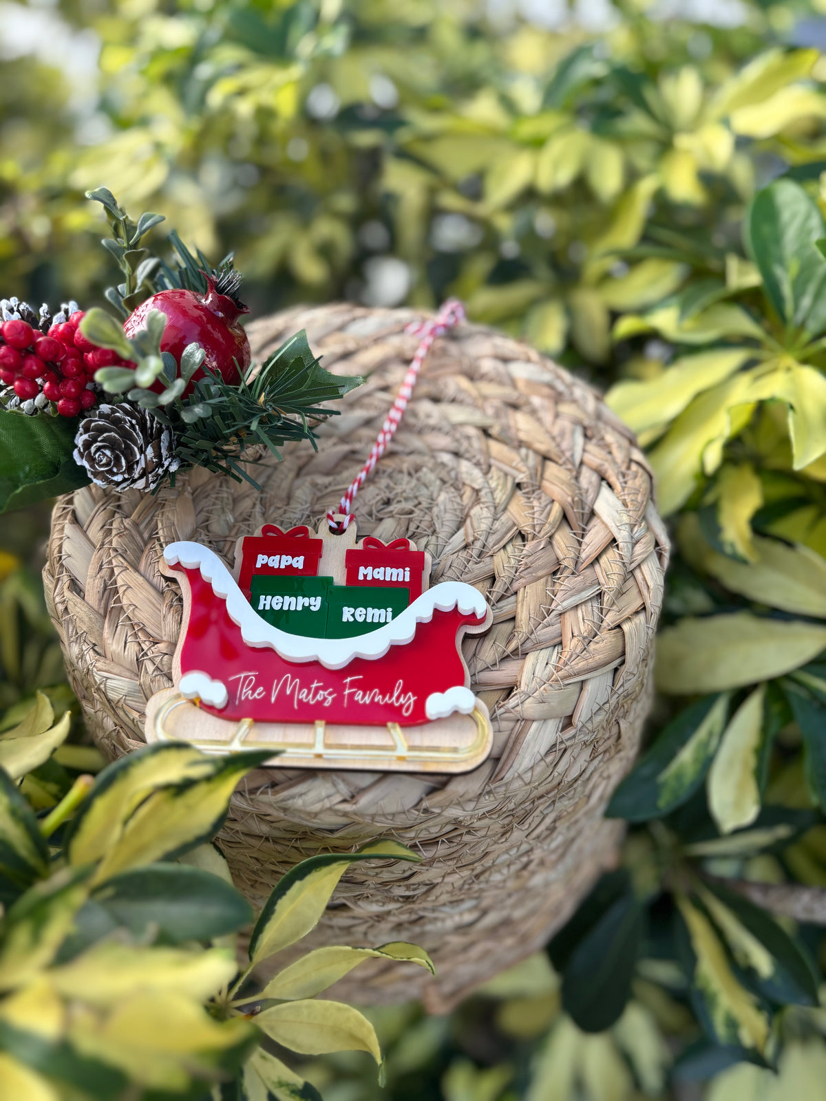 Family Sleigh ornament