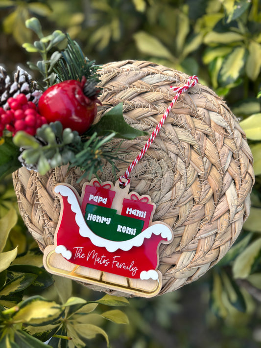 Family Sleigh ornament