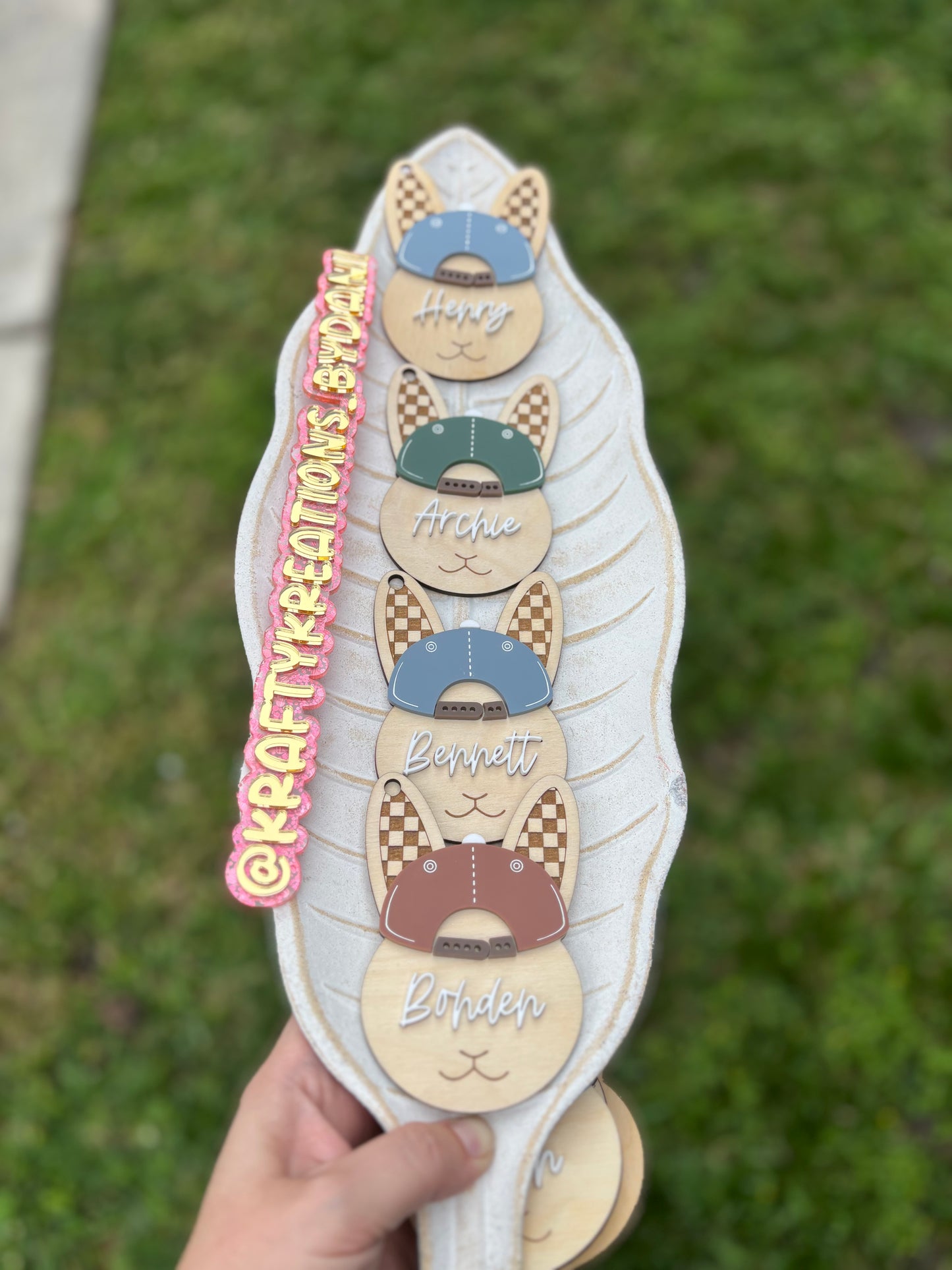 Easter Bunny tag with cap