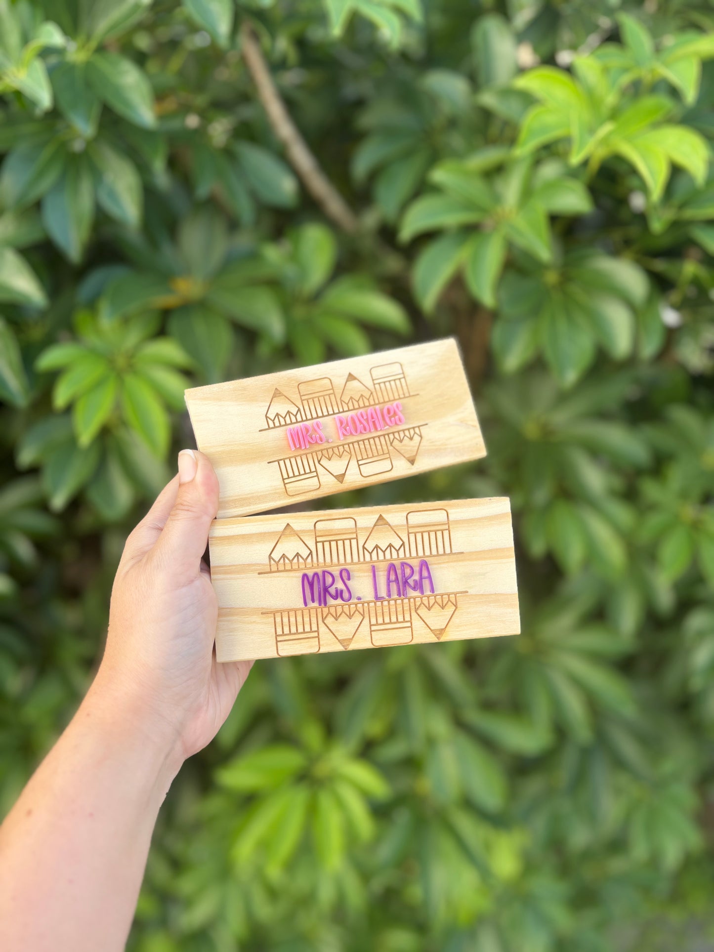 Personalized Dry Erase Chalkboard Eraser with pencil monogram