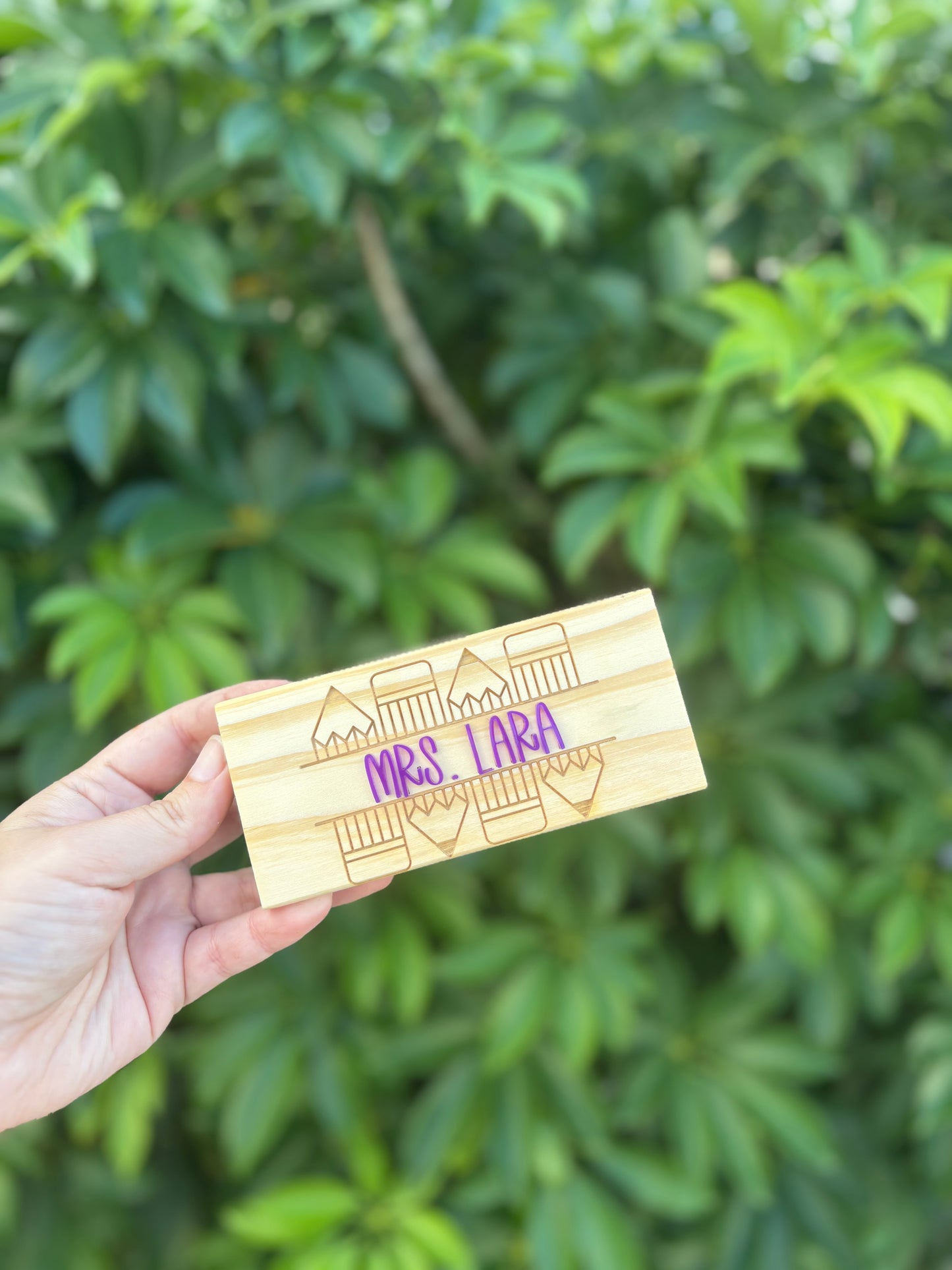 Personalized Dry Erase Chalkboard Eraser with pencil monogram