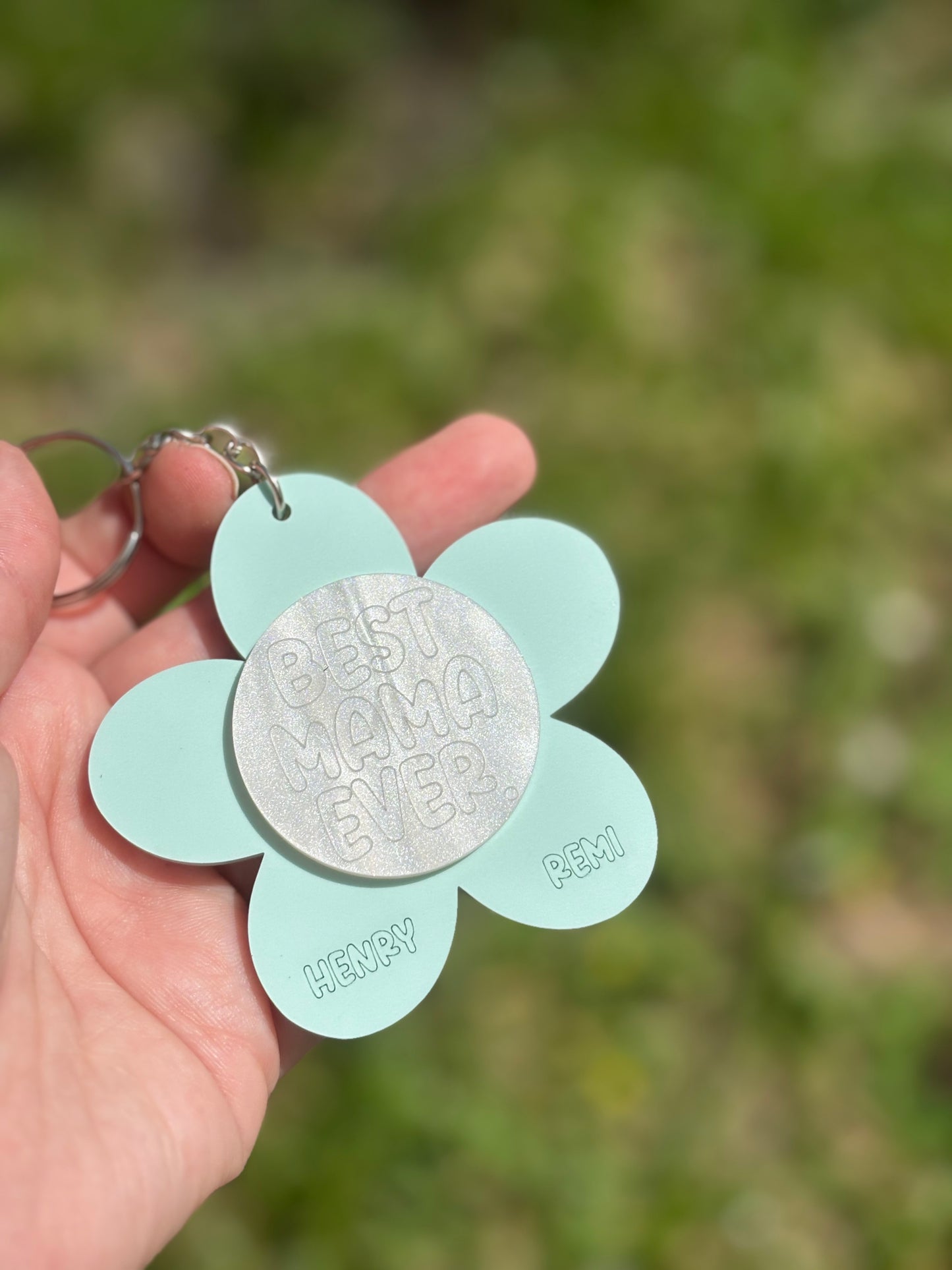 Best Mama ever flower keychain