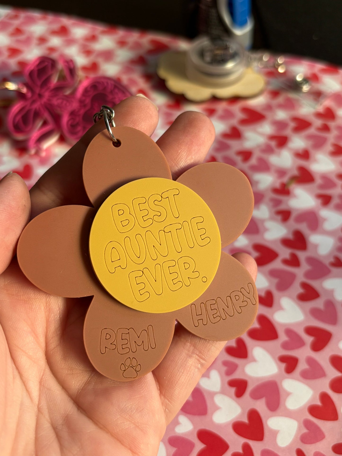 Best Mama ever flower keychain