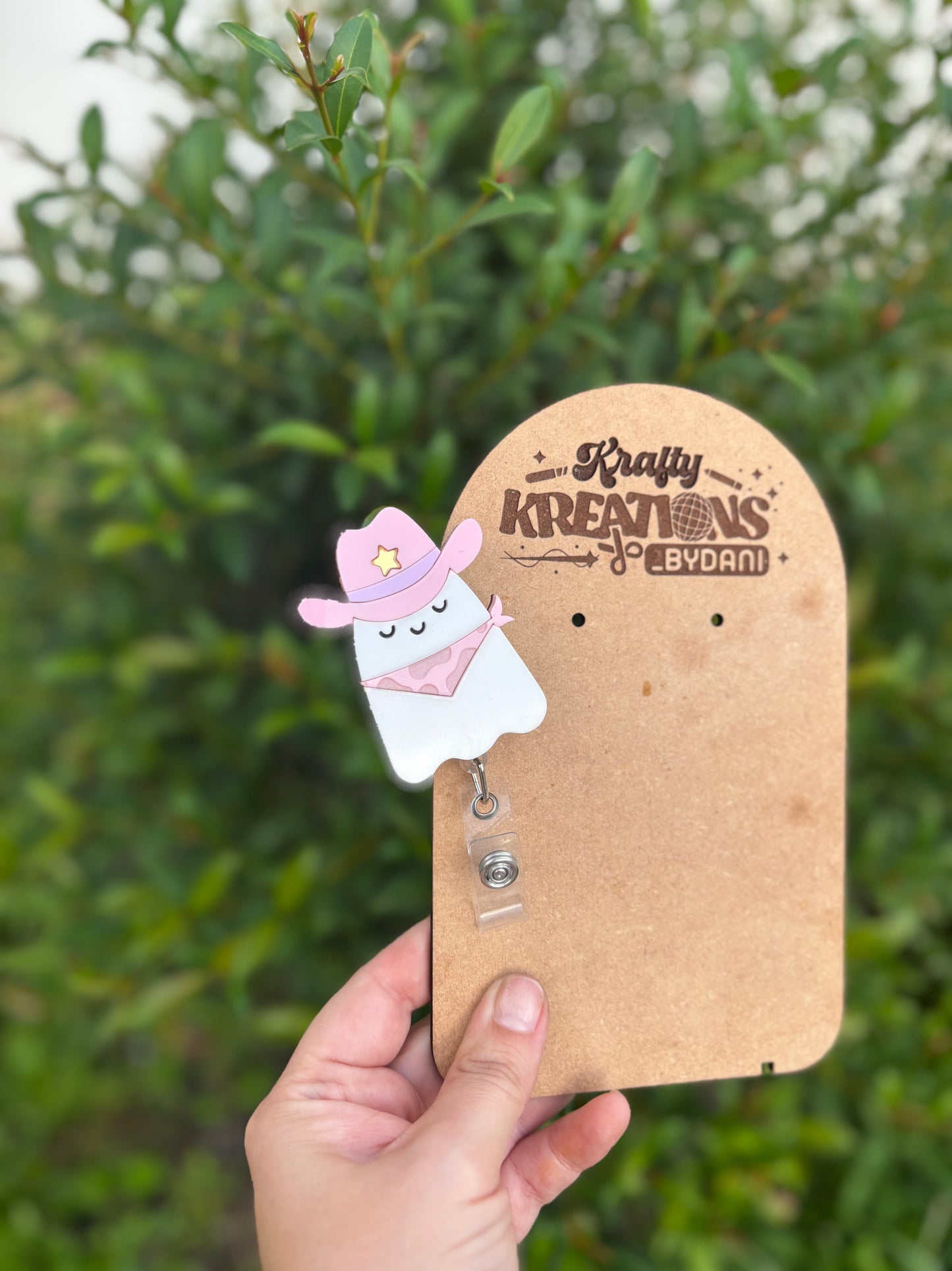 Cowgirl ghost badge reel