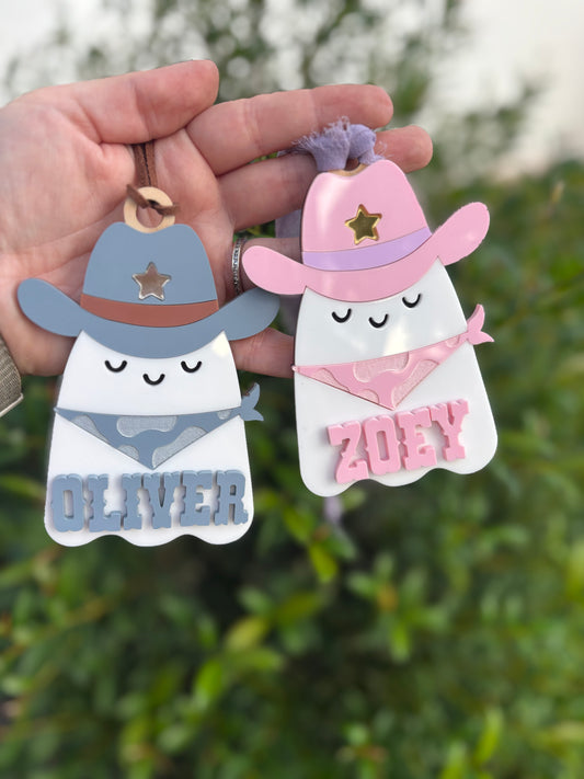 Cowgirl Ghost tag, Cowboy ghost tag