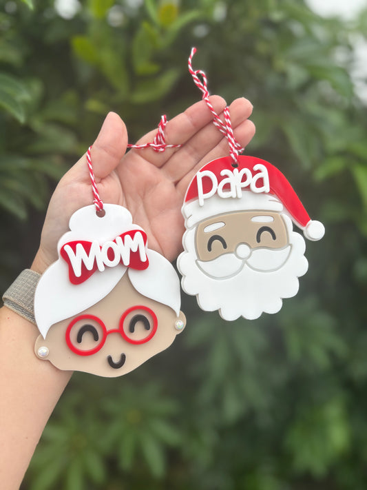 Mrs. Claus and Santa ornament