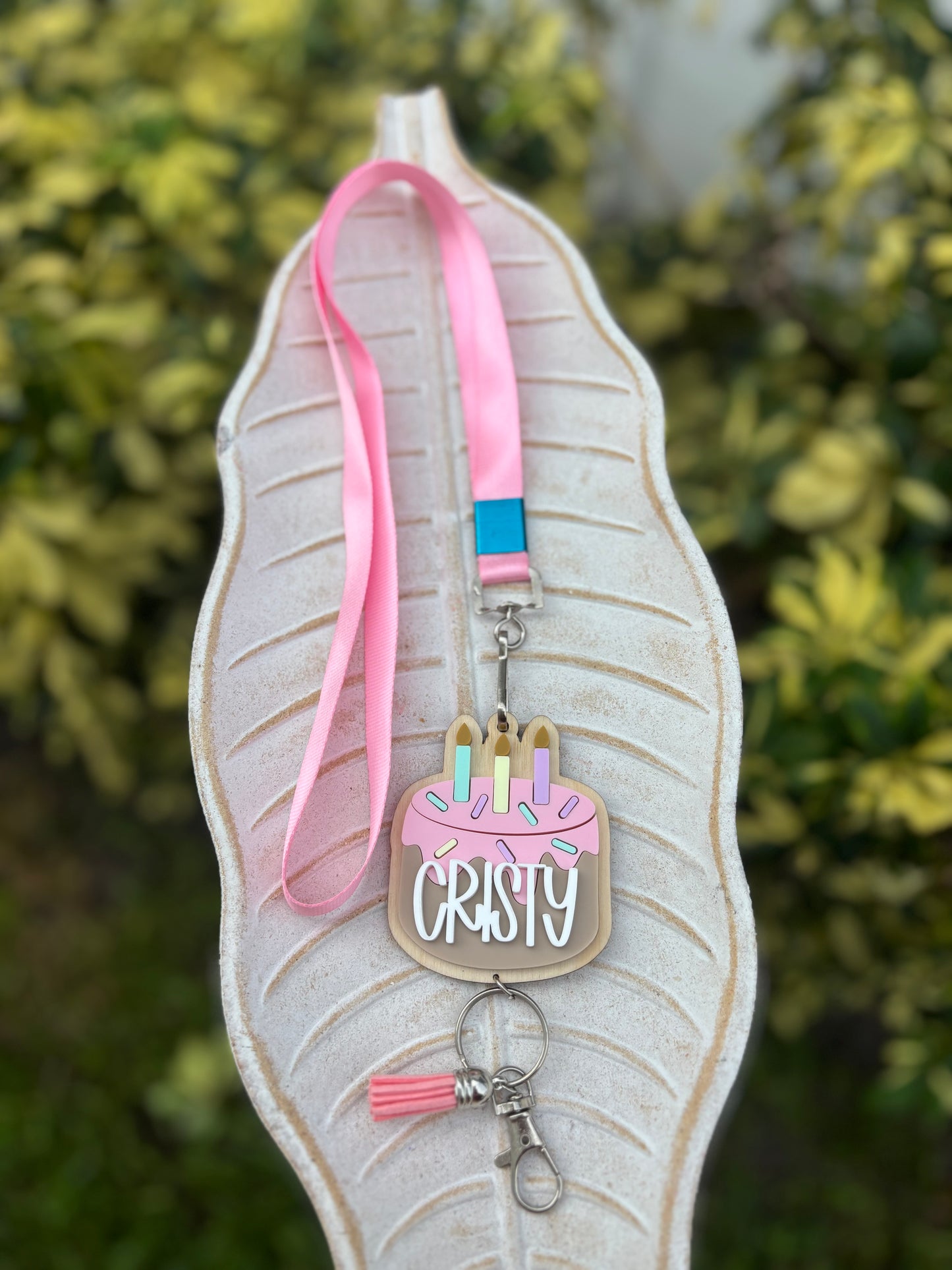 birthday cake lanyard