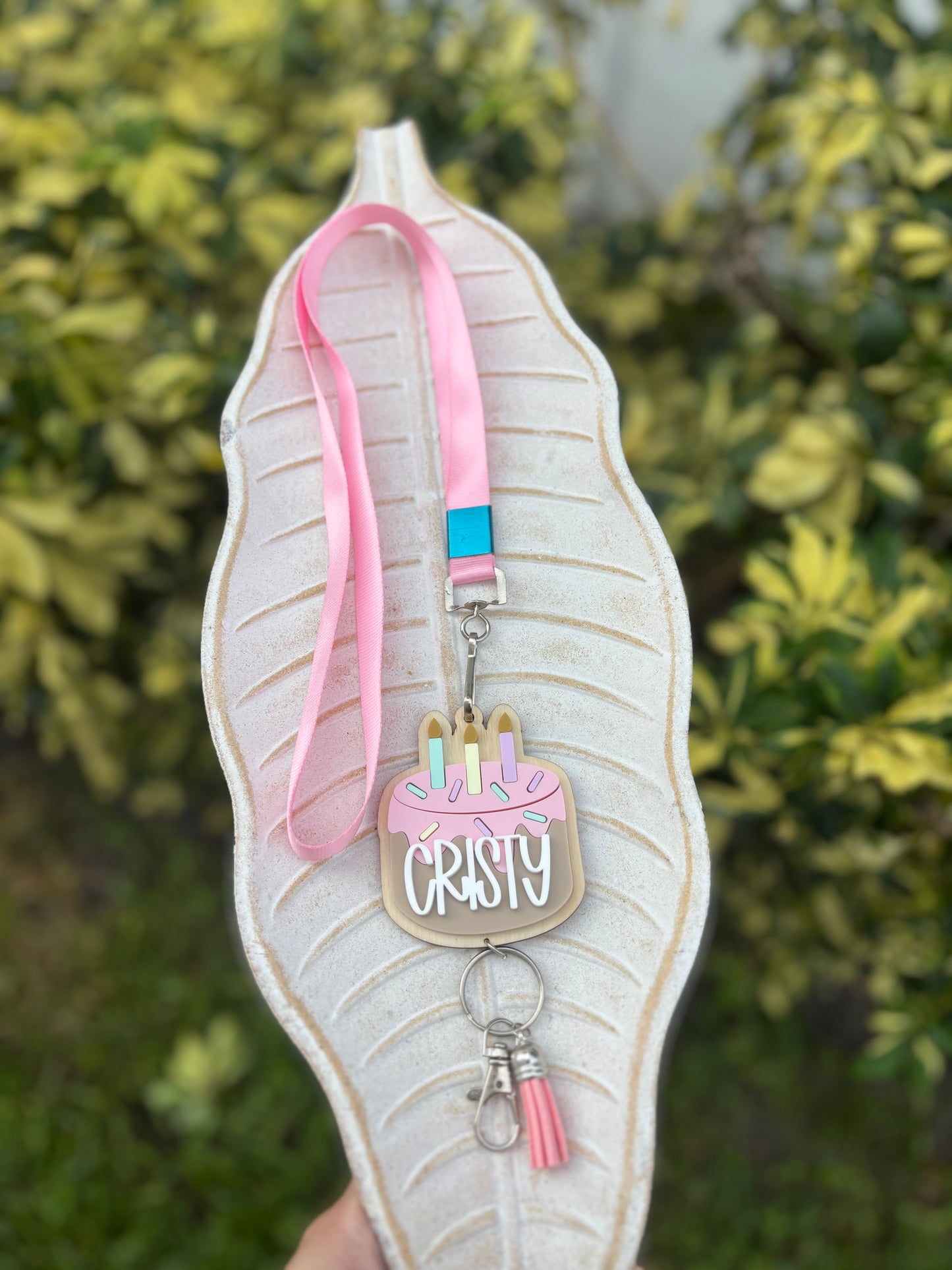 birthday cake lanyard