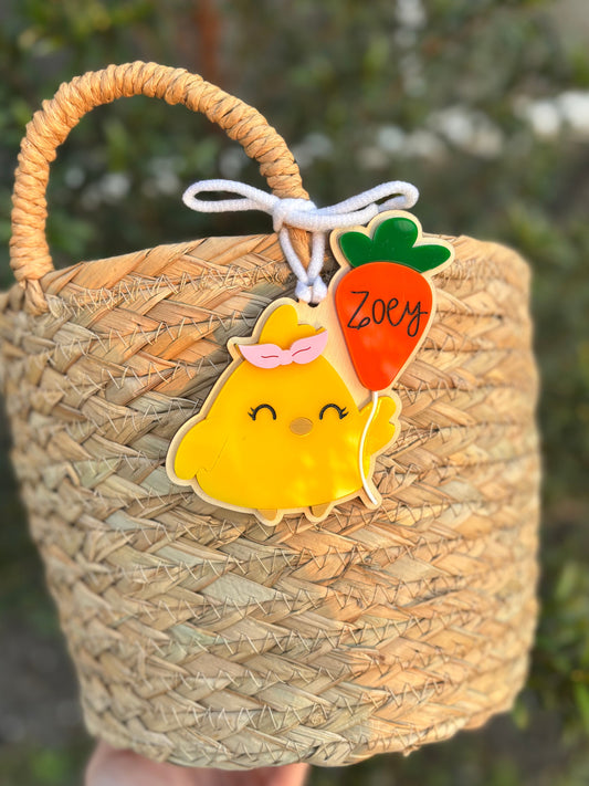 Easter chick with carrot balloon