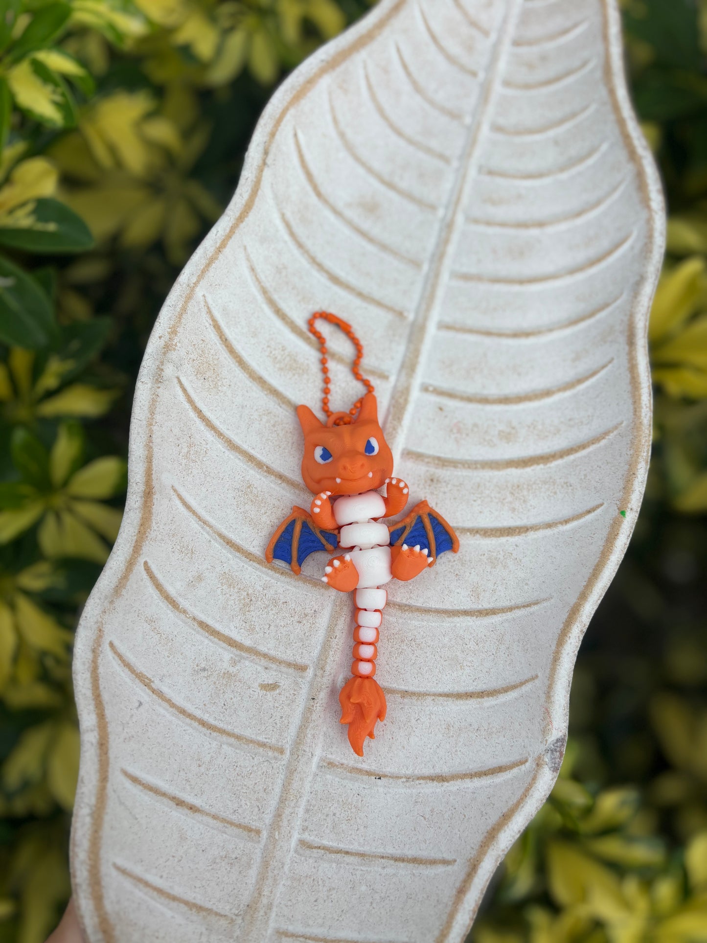 3d orange dragon keychain