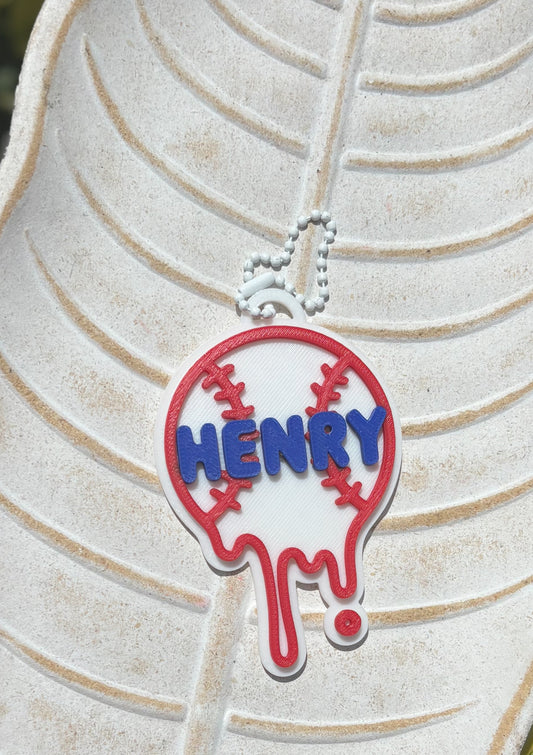 3D baseball keychain