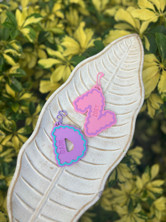 Scalloped Initial Keychain
