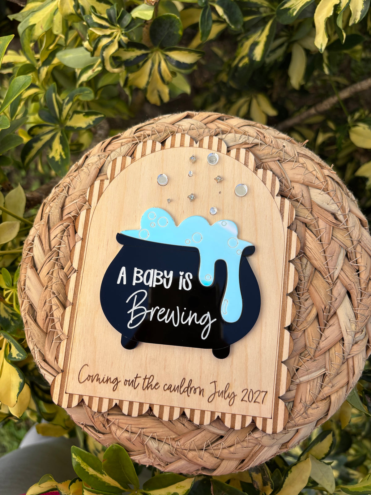 A baby is brewing sign