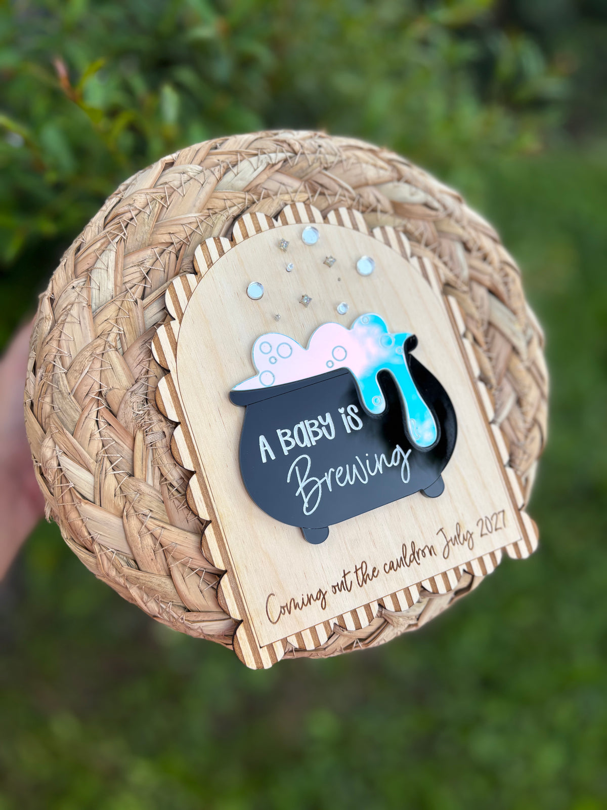 A baby is brewing sign