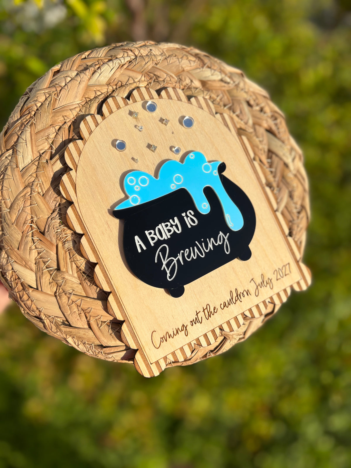 A baby is brewing sign