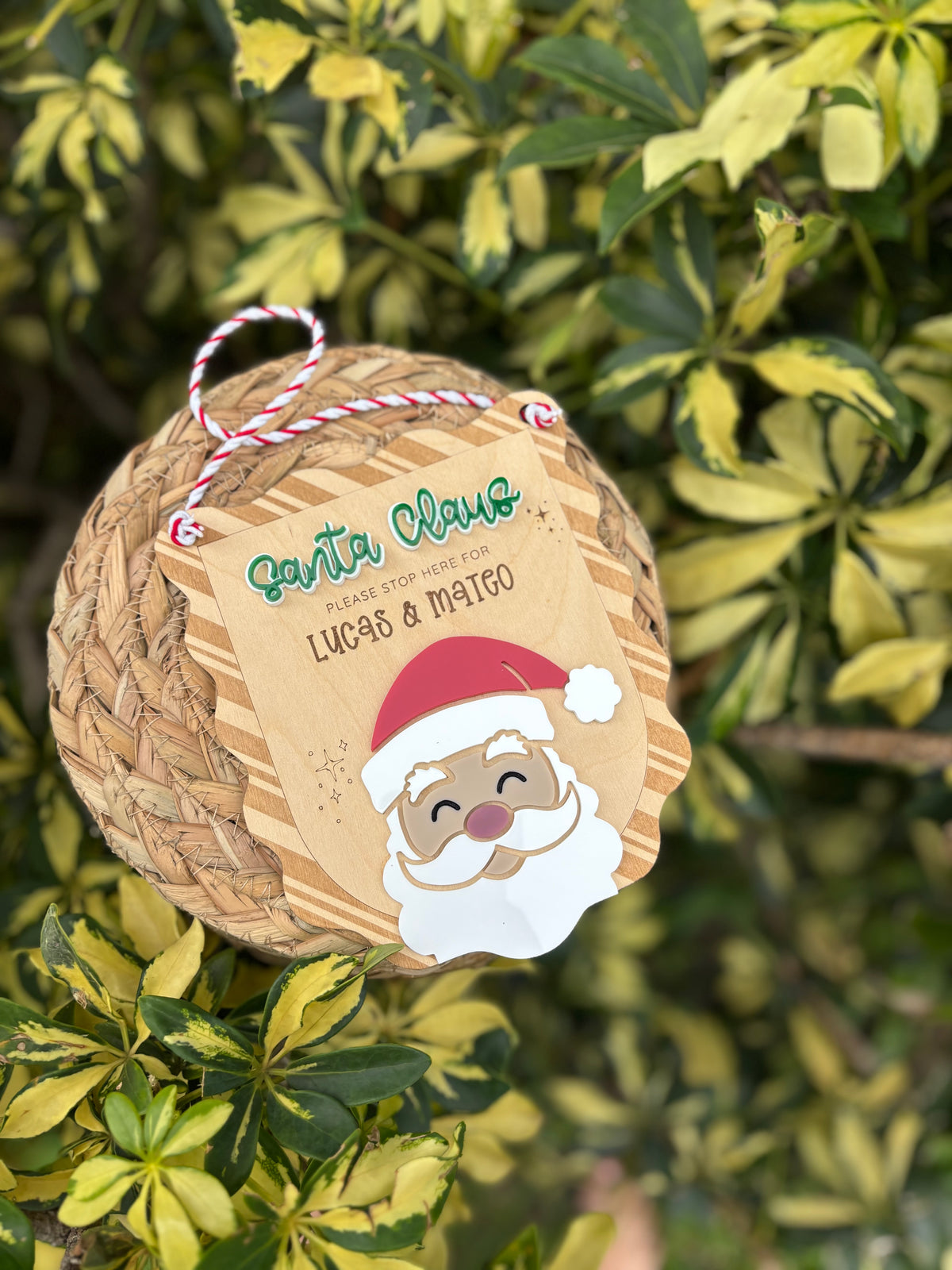 Santa stop here sign
