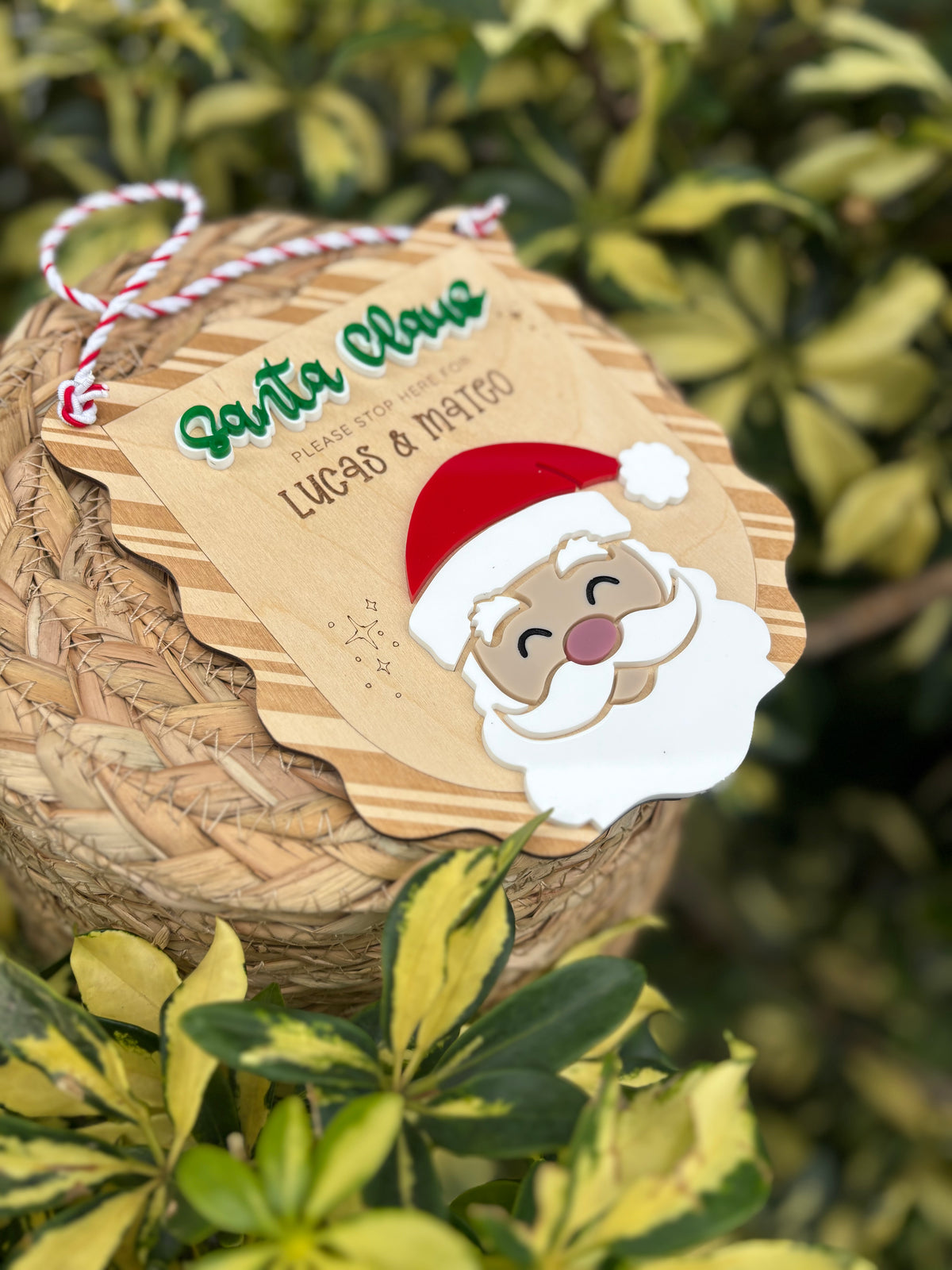 Santa stop here sign
