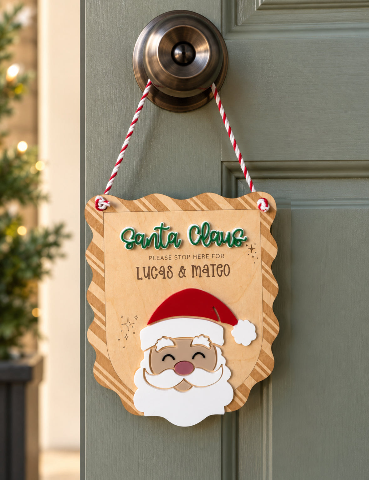 Santa stop here sign