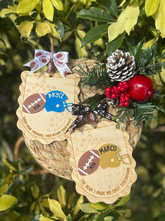 Personalized football ornament