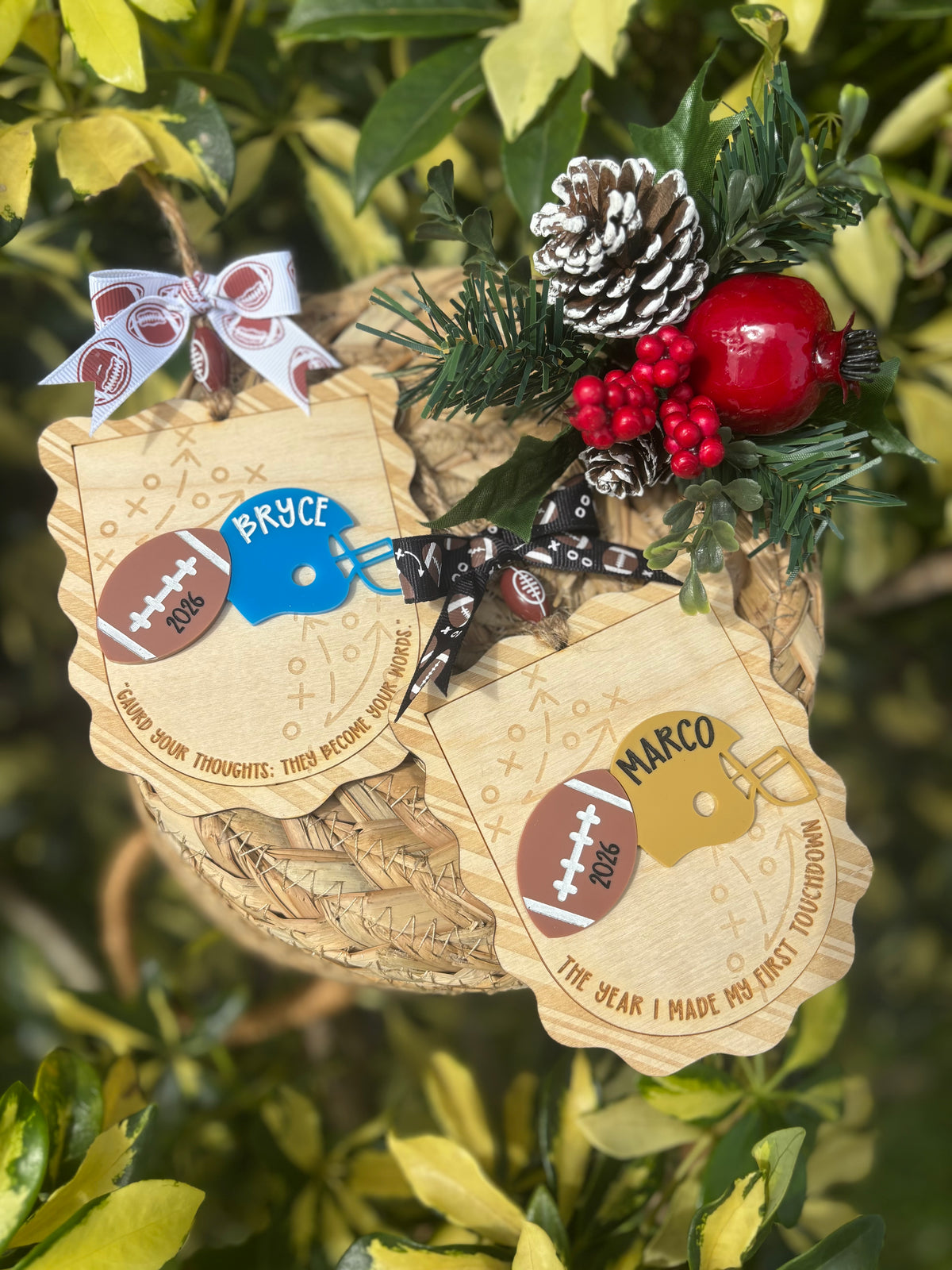 Personalized football ornament