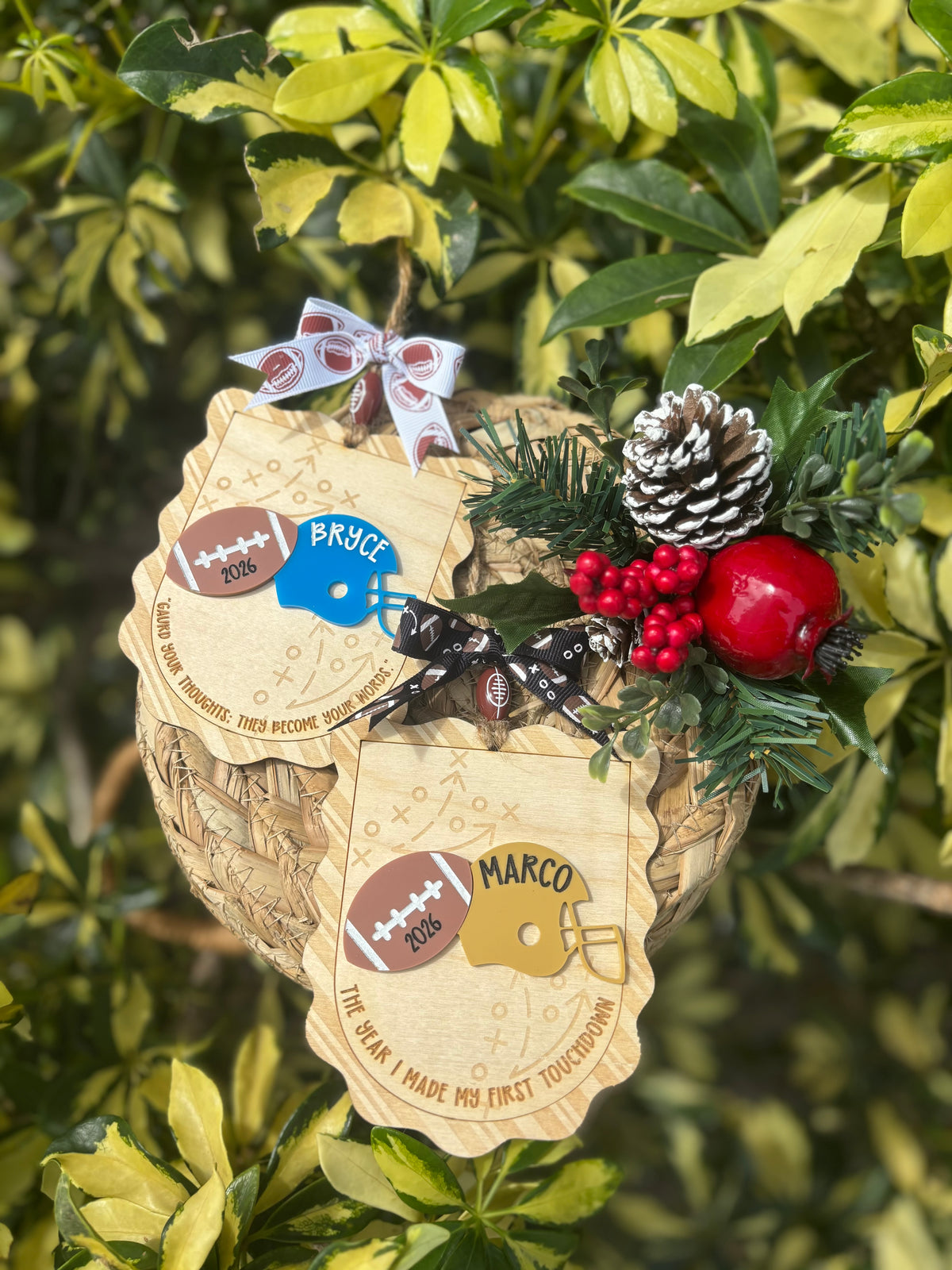 Personalized football ornament