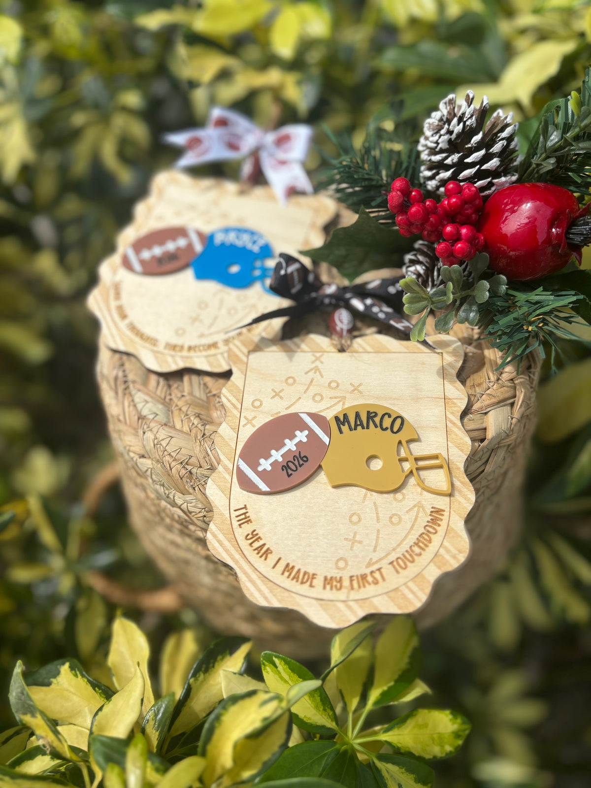 Personalized football ornament