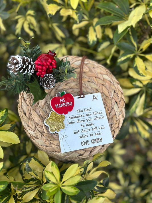 Teacher notebook ornament
