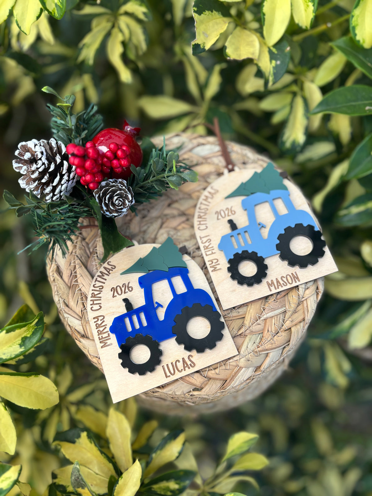 Tractor Christmas Ornament