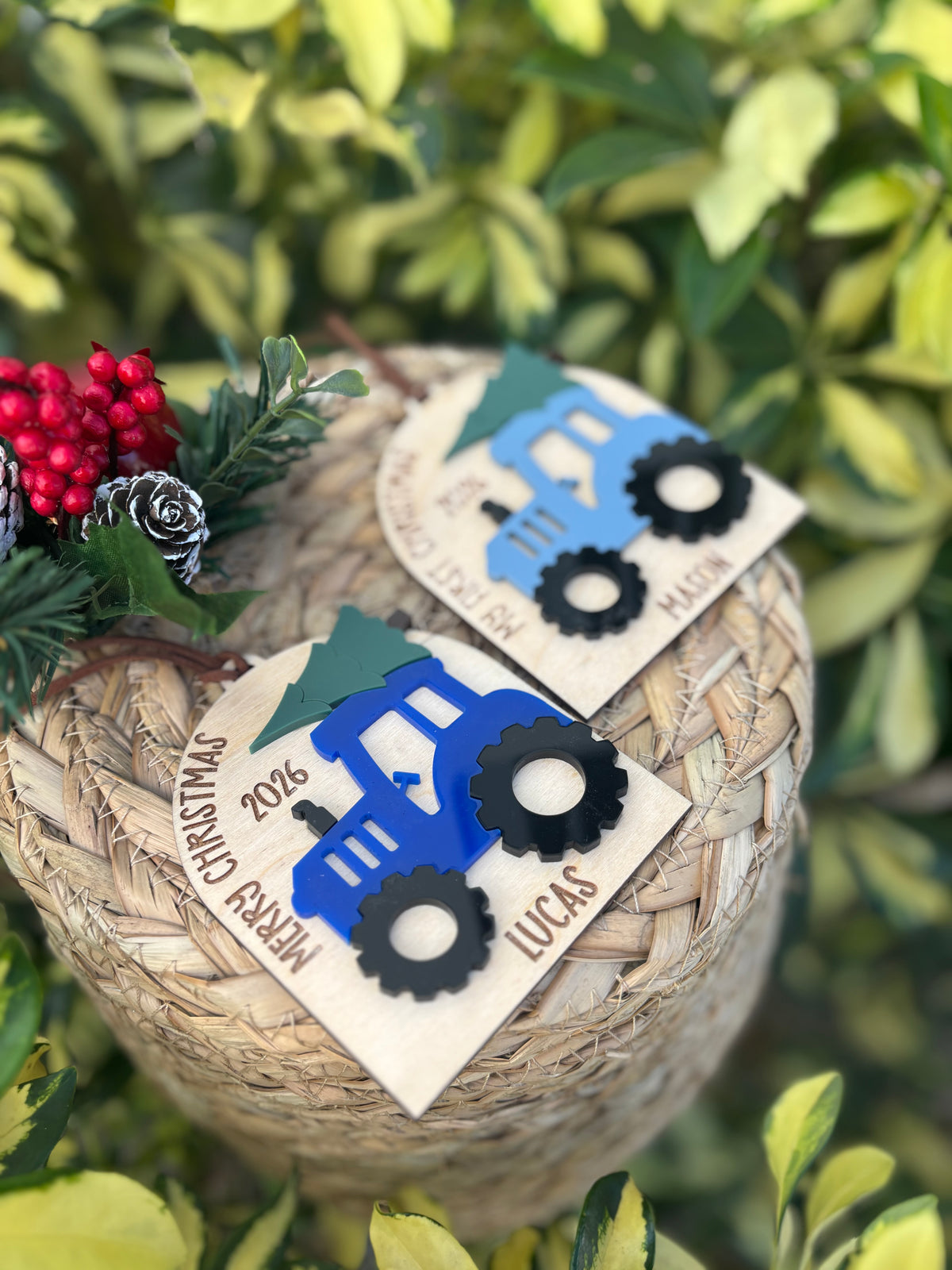 Tractor Christmas Ornament