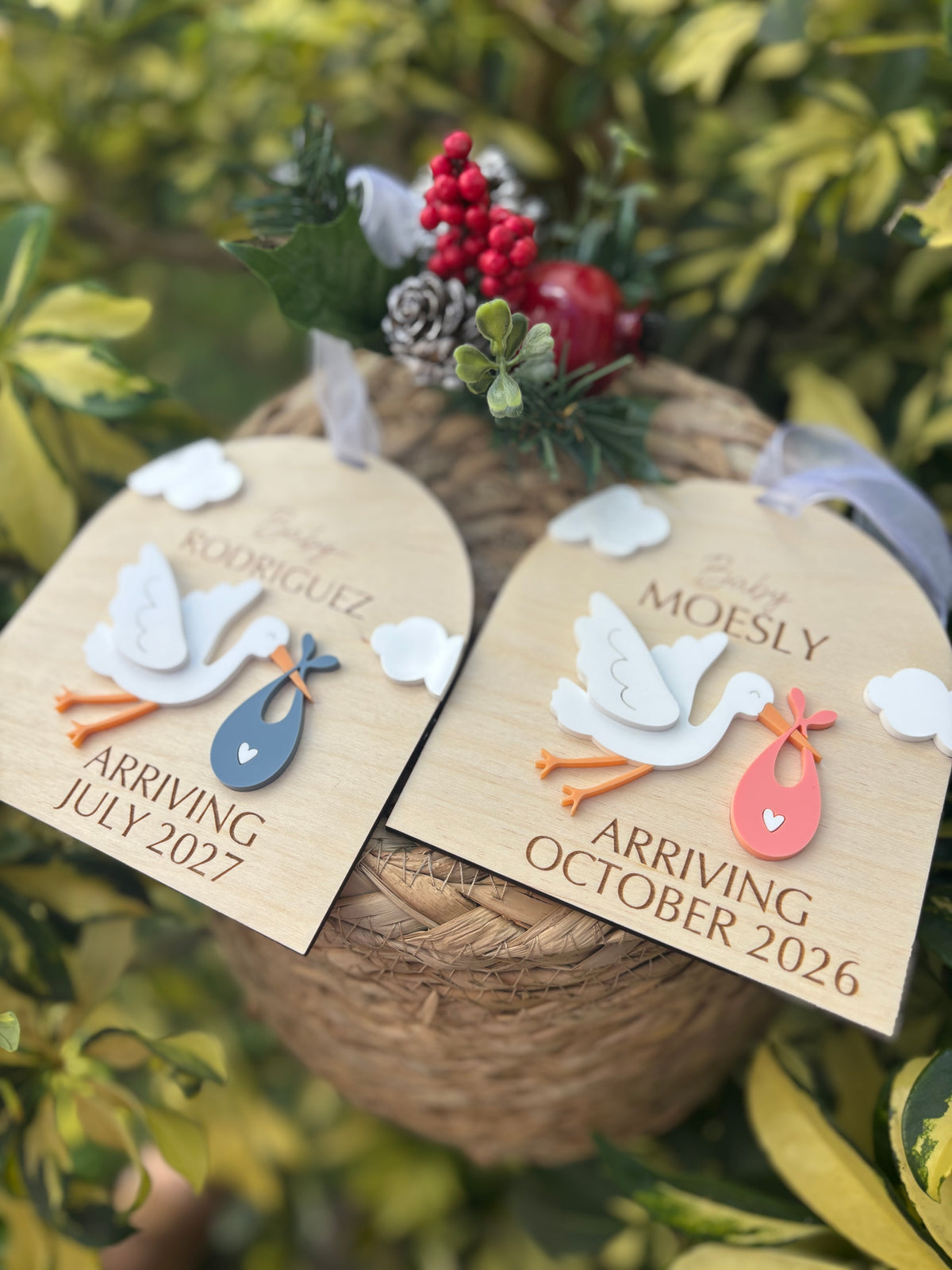 Stork ornament