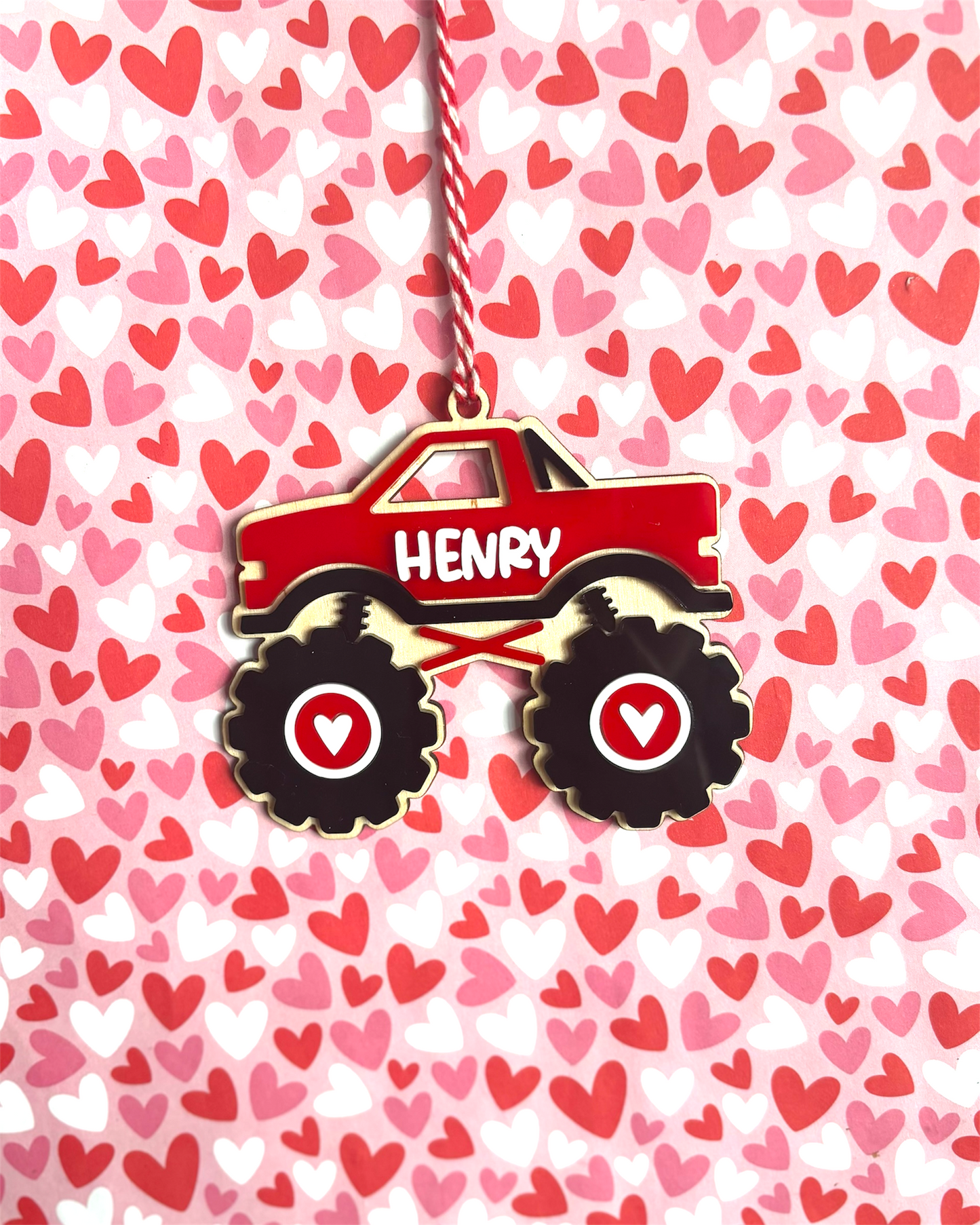 Monster Truck Valentine's Tag