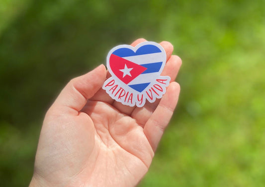 Patria Y Vida Cuban Heart stickers| Cuban flag stickers| Cuban Heart