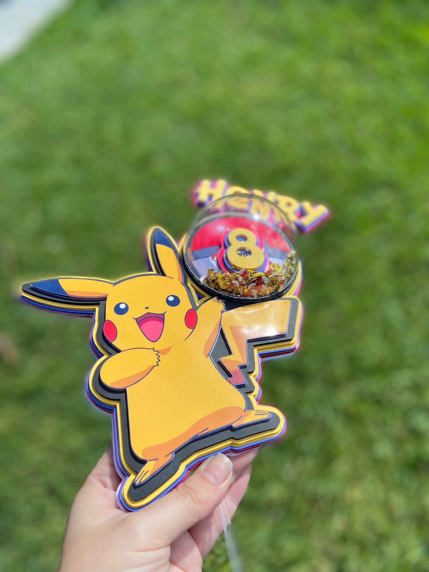 Pikachu Cake Topper| Pokémon Cake Topper| Pikachu Cake| Pikachu shaker cake topper