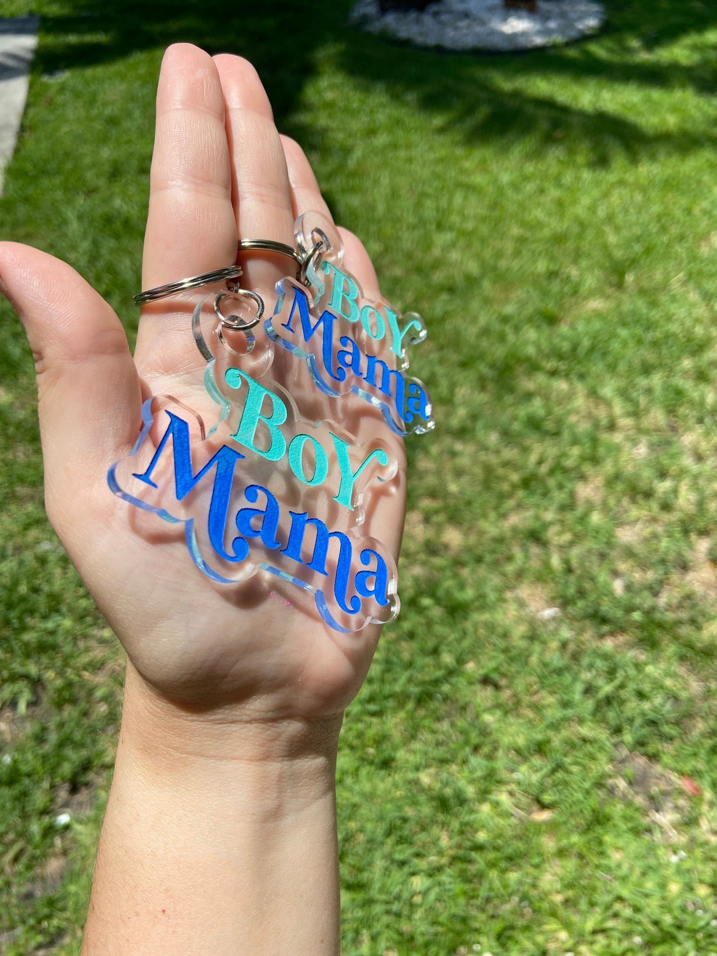 Boy Mom Retro Keychain | Clear acrylic boy mom keychain, mother day gift