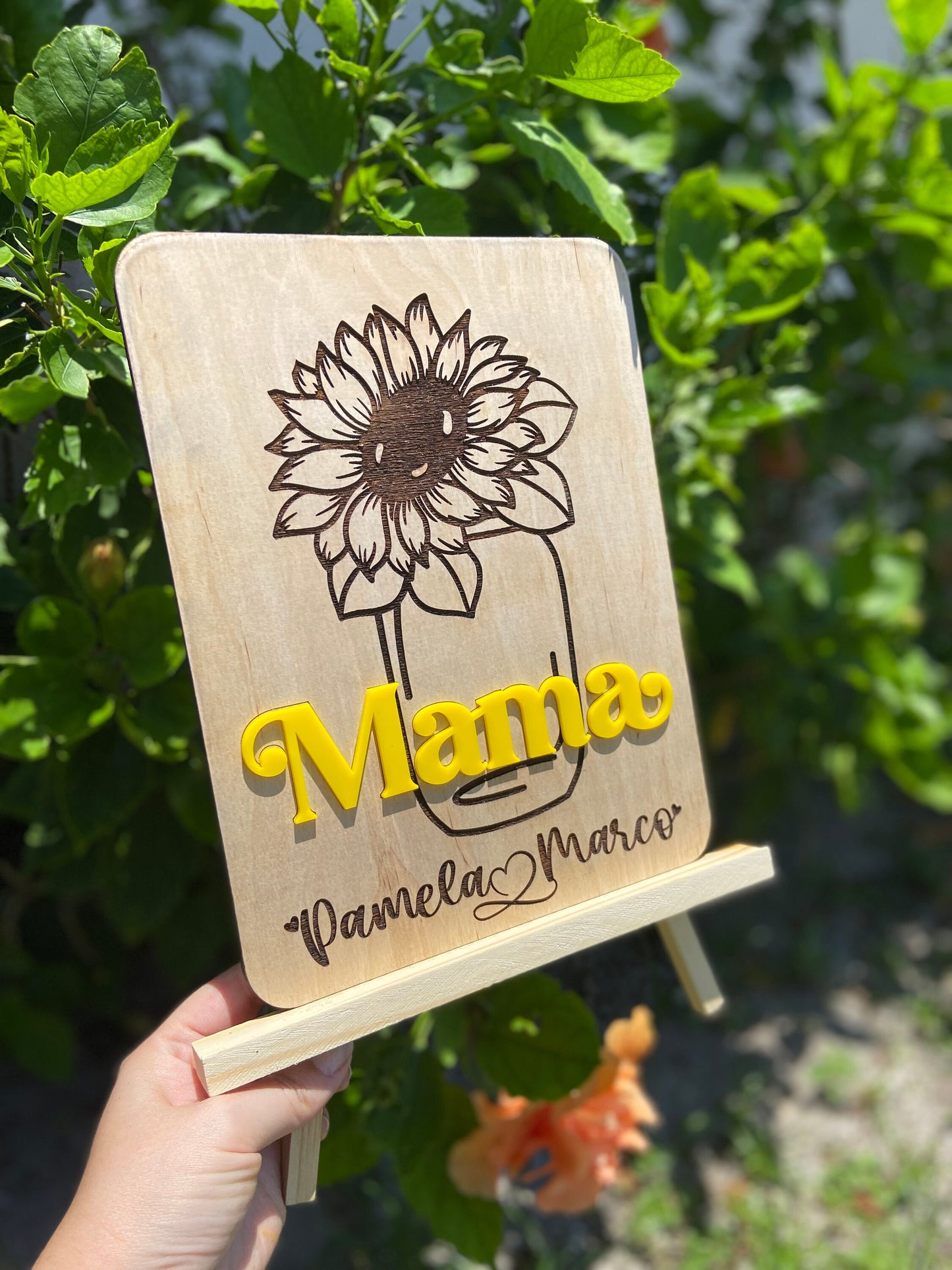 Sunflower mom plaque, Mother’s Day gift, customized Mother’s Day plaque, grandmother gift, sunflower gift, personalized mom gift