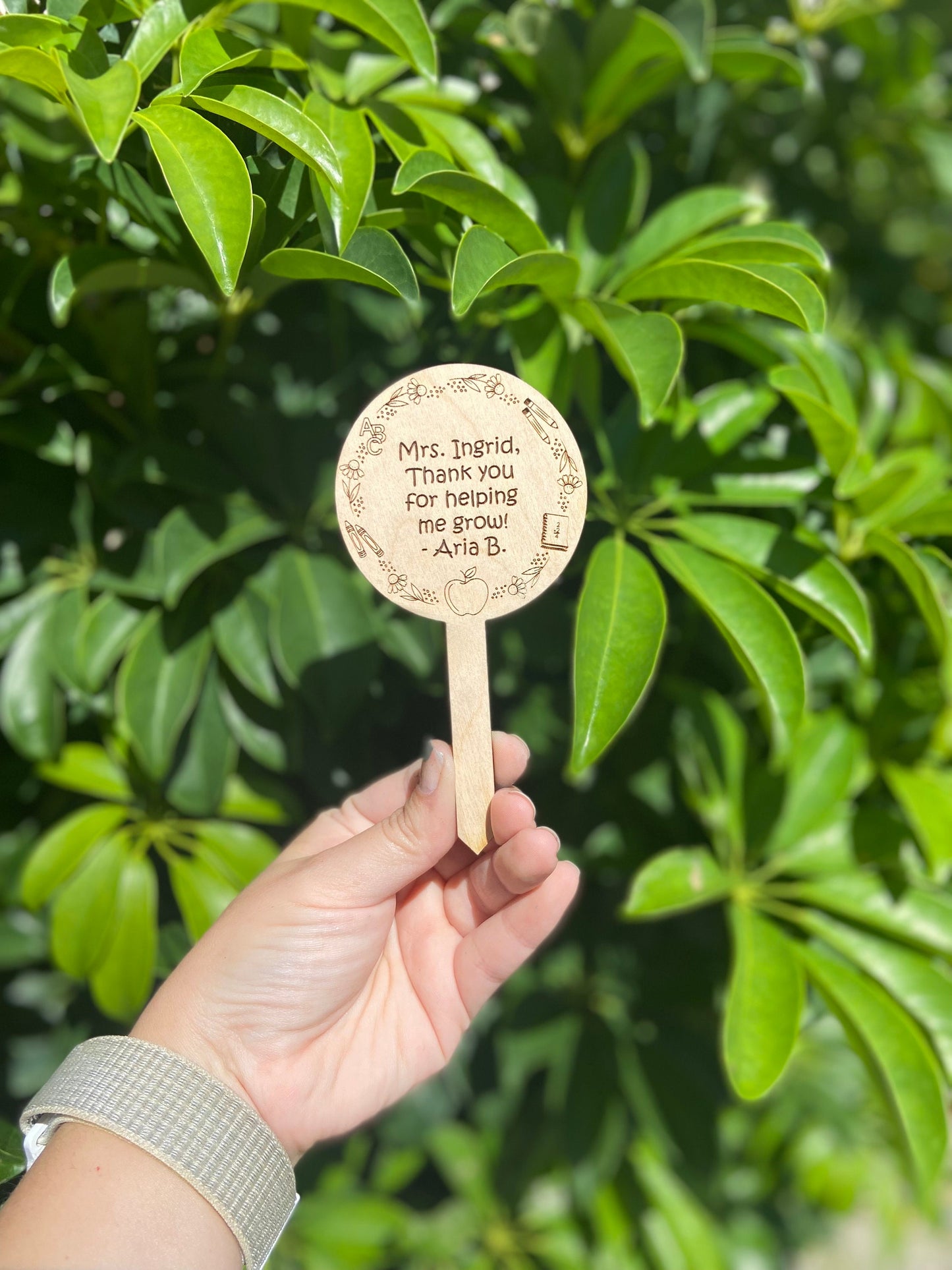 Teacher plant stake, teacher appreciation gift, personalized plant stake