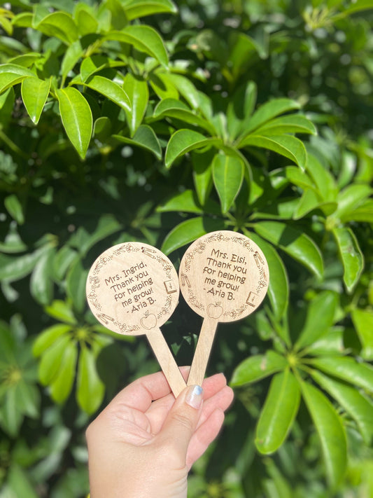 Teacher plant stake, teacher appreciation gift, personalized plant stake