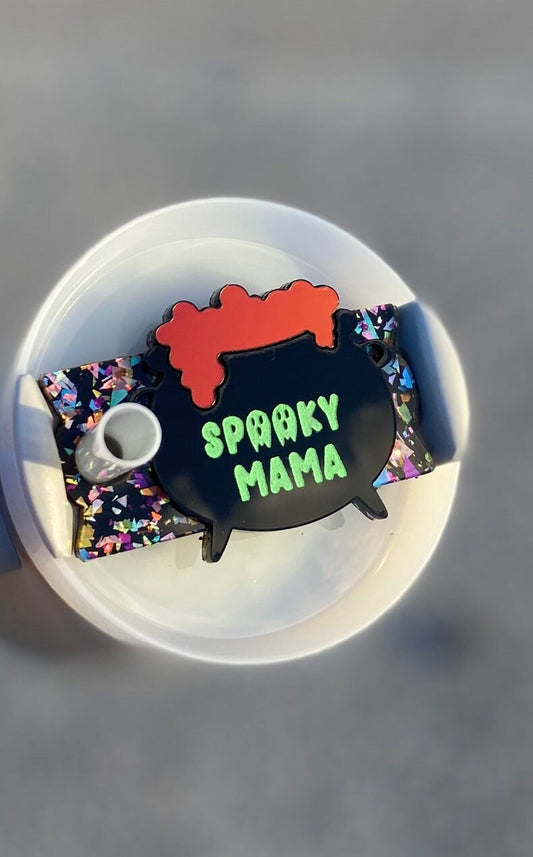 Stanley Name Plate, Spooky mama name tag, Stanley Halloween tag, Stanley Spooky mama tag, Cauldron Stanley tag, cauldron name plate